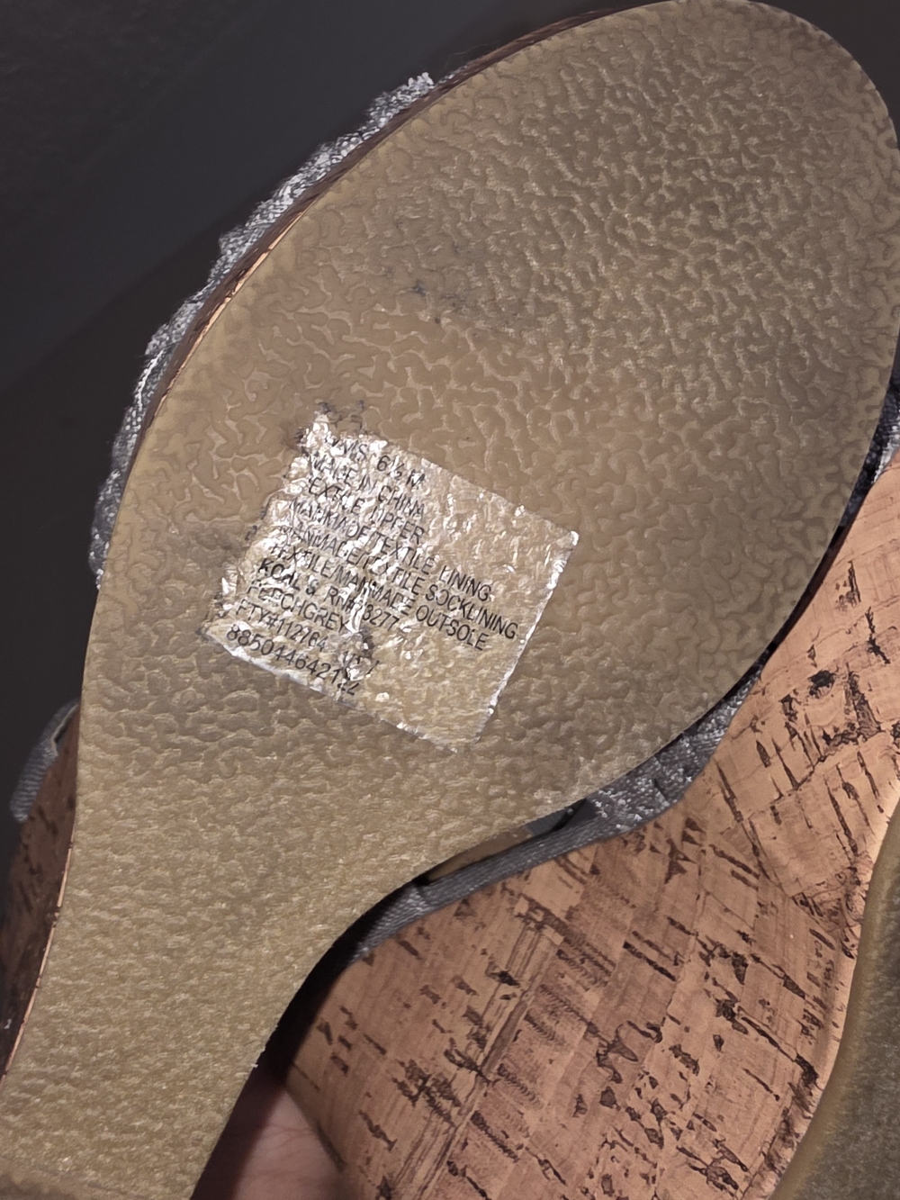 ☆SO Grey Woven Cork Wedge Sandals☆ - Picture 5 of 5